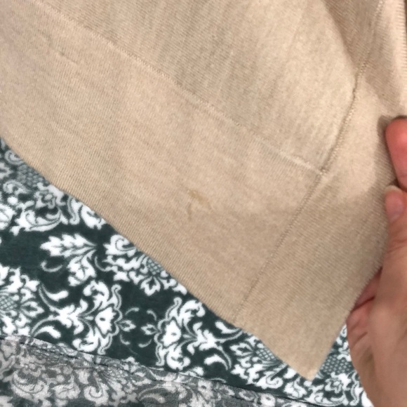 LOFT Open Front Lightweight Oatmeal Cardigan Sz M - Picture 4 of 11